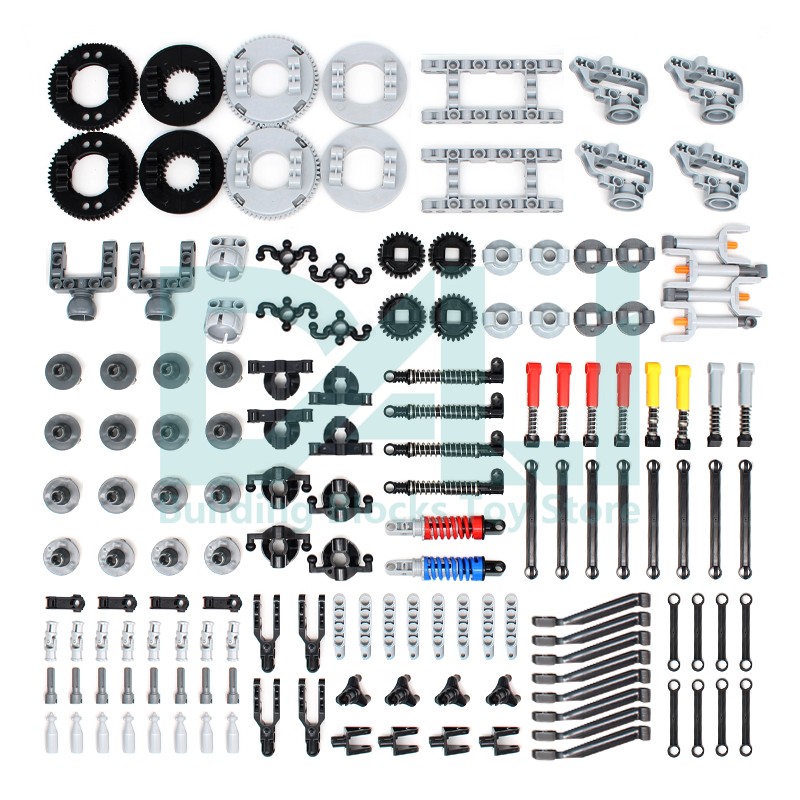 Tech Gear Accessories - 148 деталей MOC: Технические элементы, шестерни,