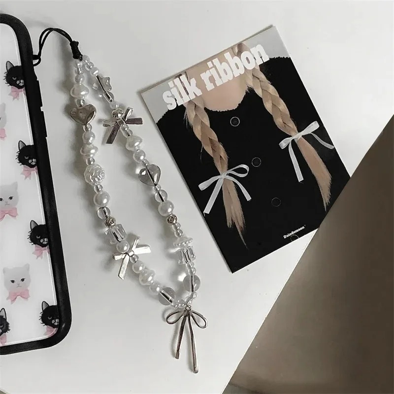 Mobile Tech Accessories - Корейская милая лента с бантом, цепочка