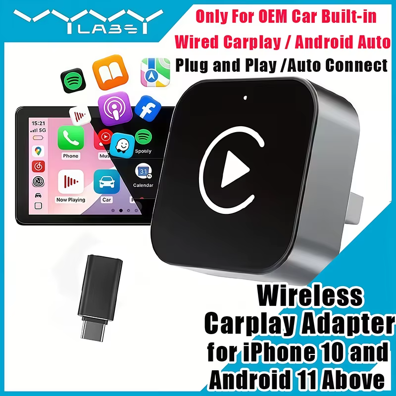 Tech Accessories Phone - Беспроводной адаптер CarPlay 2-в-1 с функцией